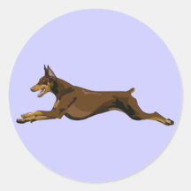 Running Doberman, Red Stickers
