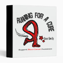 Running For A Cure Blood Cancer Vinyl Binder