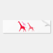 Running Giraffes (Red) Bumper Sticker