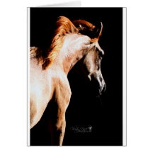 Running horse greeting card