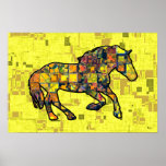 RUNNING HORSE SQUARED Poster