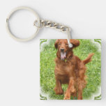 Running Irish Setter Acrylic Keychain