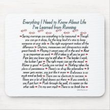 Running Life Lessons Mouse Pads