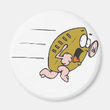 Running Pigskin Fridge Magnet