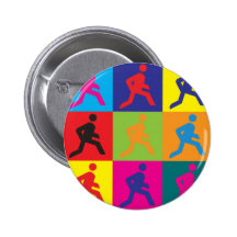 Running Pop Art Button