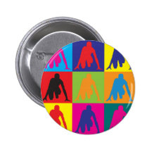 Running Pop Art Pin