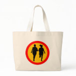RUNNING TRAFFIC ROAD SIGN CANVAS BAGS