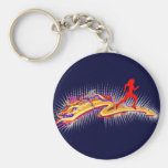 Running Woman Colourful Keychain