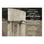 Rural Fence Post Country Rehearsal Dinner Invite