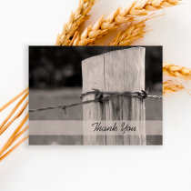 Rural Fence Post Country Thank You Postcard