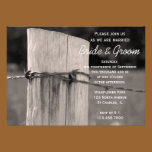 Rural Fence Post Country Wedding Invitation invitations