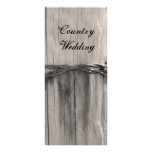 Rural Fence Post Country Wedding Program Custom Rack Card