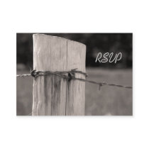 Rural Fence Post Country Wedding Response Card Business Card