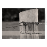 Rural Fence Post Country Wedding Shower Invitation Card