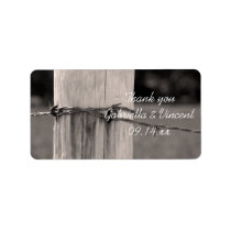 Rural Fence Post Country Wedding Thank You Label