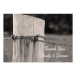 Rural Fence Post Country Wedding Thank You Note Personalized Announcement