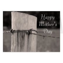 Rural Fence Post Mothers Day Card