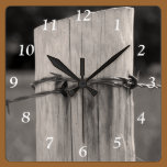 Rural Fence Post Square Clock wall clocks