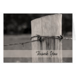 Rural Fence Post Thank You Greeting Card