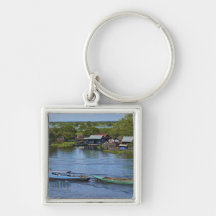Rural scene, Tonle Sap Lake, Siem Reap, Angkor, Key Chains