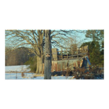 Rural Snow Scene - Wilson County, NC Custom Photo Card
