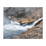 Rushing Waterfall Rocks Yellowstone Water River Canvas Print