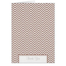 Russet Brown Chevron Print Thank You Card