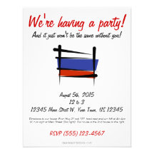 Russia Brush Flag Invitations