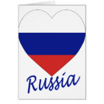 Russia Flag Heart Card