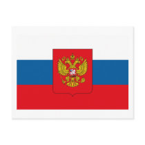 Russia Flag w COA Postcard