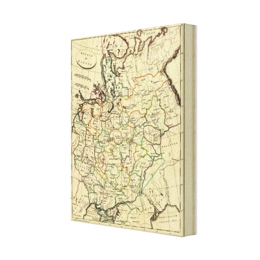 Russia in Europe with boundaries outlined Gallery Wrapped Canvas