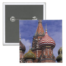 Russia, Moscow, Red Square. famous onions of St. Pinback Button