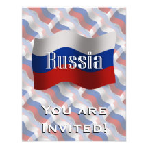 Russia Waving Flag Personalized Announcement