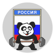 Russia Weightlifting Panda Stickers