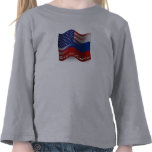 Russian-American Waving Flag Tshirt
