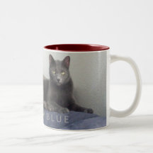 Russian Blue Cat Coffee Mug - Miss Lola Kitty