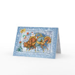 Russian Christmas - Troika,Santa,snowman,rabbits cards