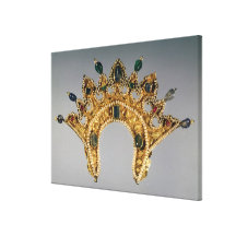 Russian diadem, gold set with pearls canvas prints