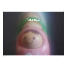 Russian Dolls Smiley Face Invitation