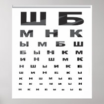 Russian Eye Chart Poster