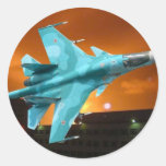 russian fighter jet mig-39 round sticker