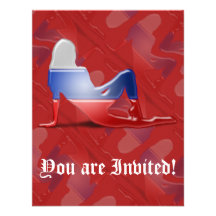 Russian Girl Silhouette Flag Custom Invites
