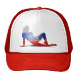 Russian Girl Silhouette Flag Trucker Hats