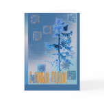 Russian Happy New Year with Fir Tree & Snowflakes Card