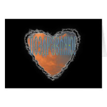 Russian Heart in the Clouds congratulation card