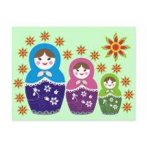 Russian Matryoshka Dolls Postcards