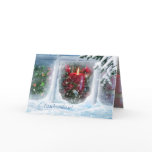 Russian Merry Christmas card with pine, candles