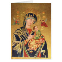 Russian Orthodox Icon - Virgin Mary and baby Jesus Greeting Cards