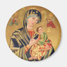 Russian Orthodox Icon - Virgin Mary and baby Jesus Fridge Magnet