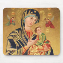 Russian Orthodox Icon - Virgin Mary and baby Jesus Mouse Pads